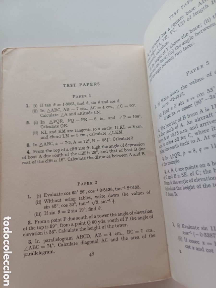 Libros de segunda mano de ciencias: Examples in trigonometry 1975 INGL&Eacute;S - Foto 7