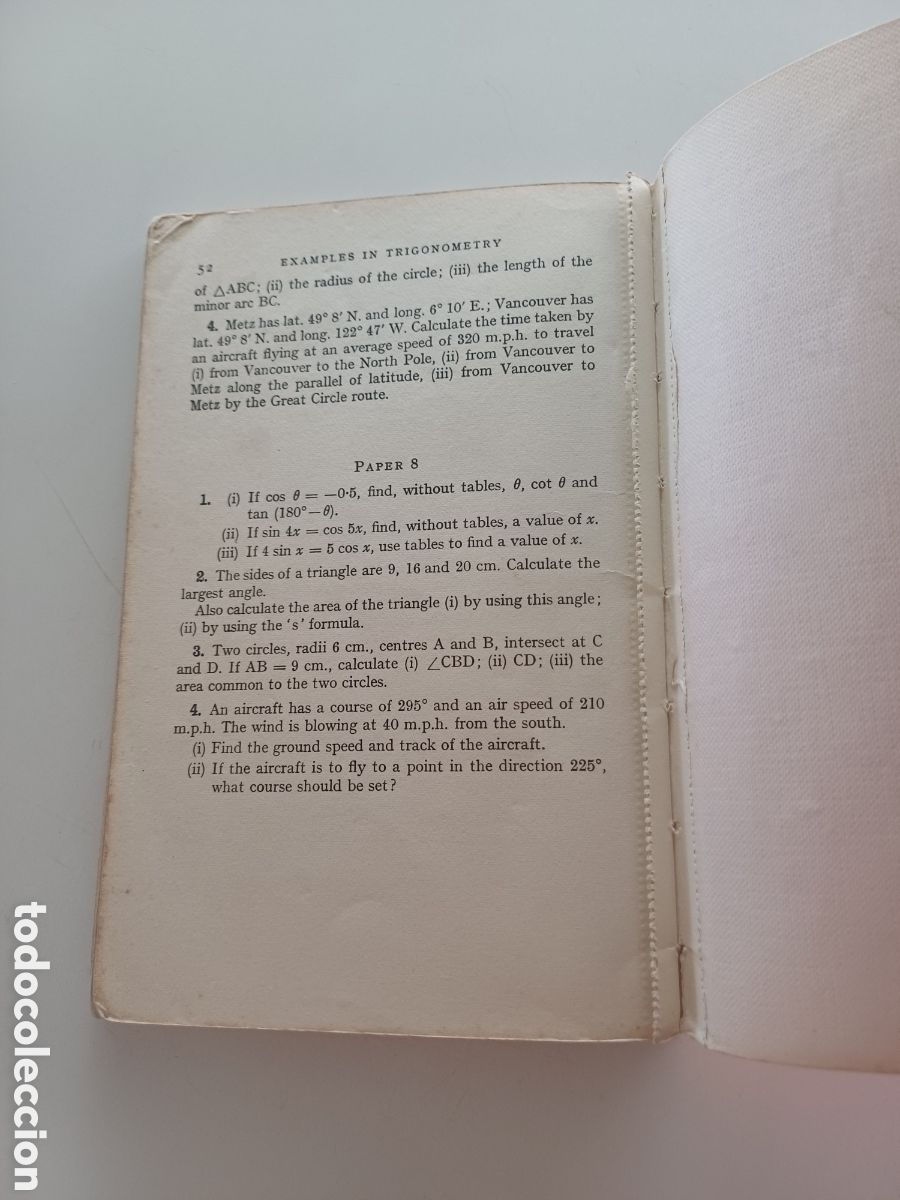 Libros de segunda mano de ciencias: Examples in trigonometry 1975 INGL&Eacute;S - Foto 8