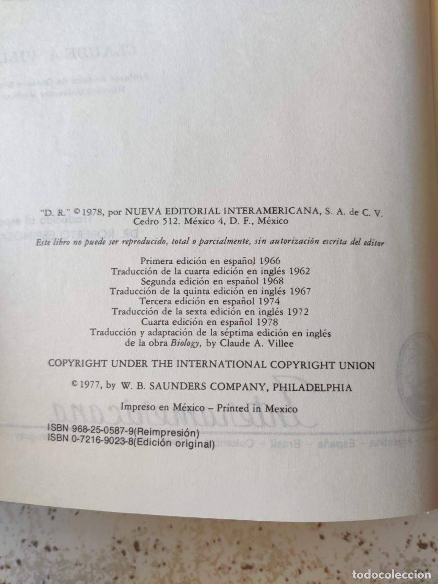 Libros de segunda mano: Biolog&iacute;a Claude A Villee - Foto 5