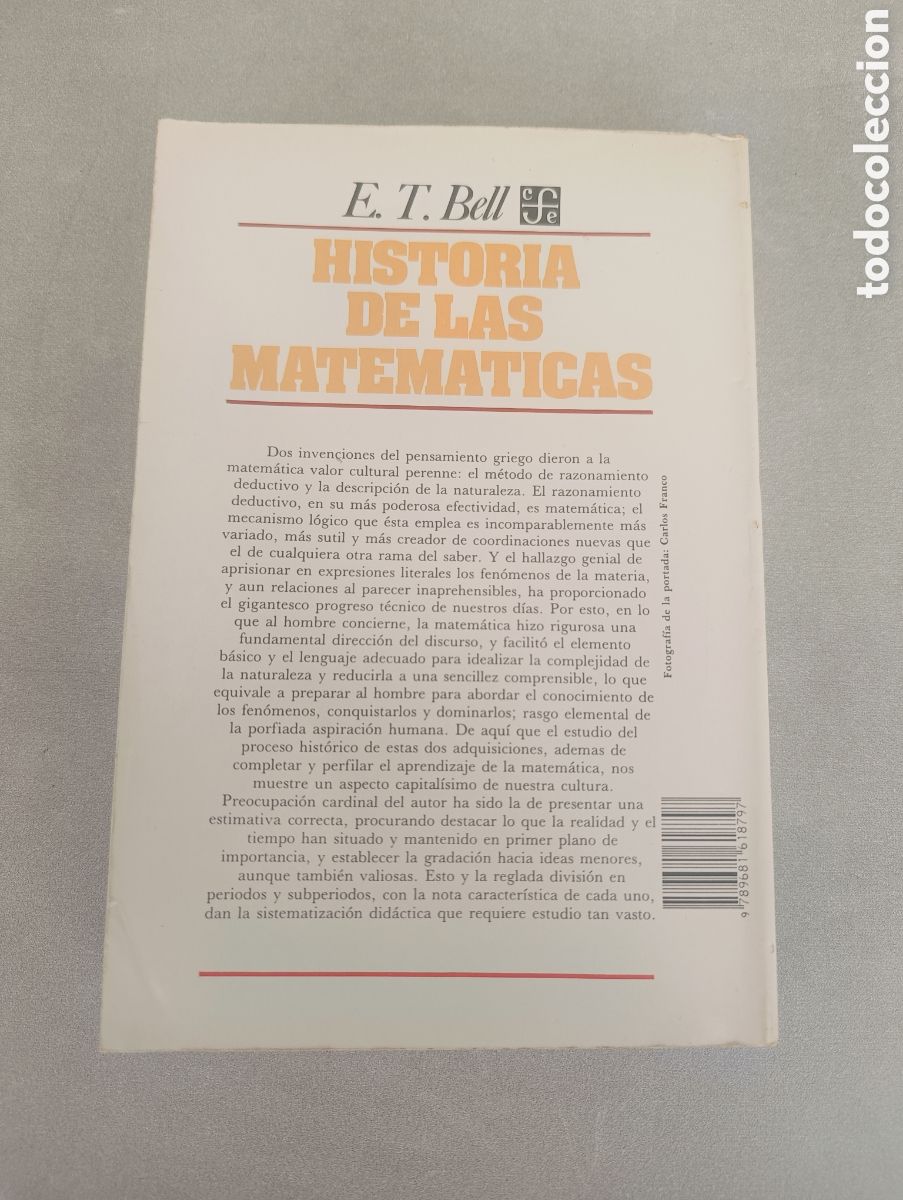 Libros de segunda mano de ciencias: HISTORIA DE LAS MATEM&Aacute;TICAS. Bell, E. T - Foto 3