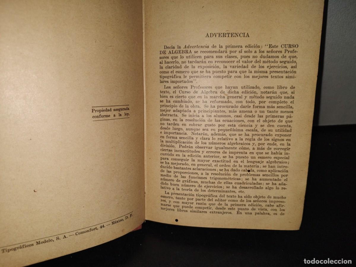 Libros de segunda mano de ciencias: 152- CURSO DE &Aacute;LGEBRA - A. ANFOSSI - EDITORIAL PROGRESO 1943 - Foto 5