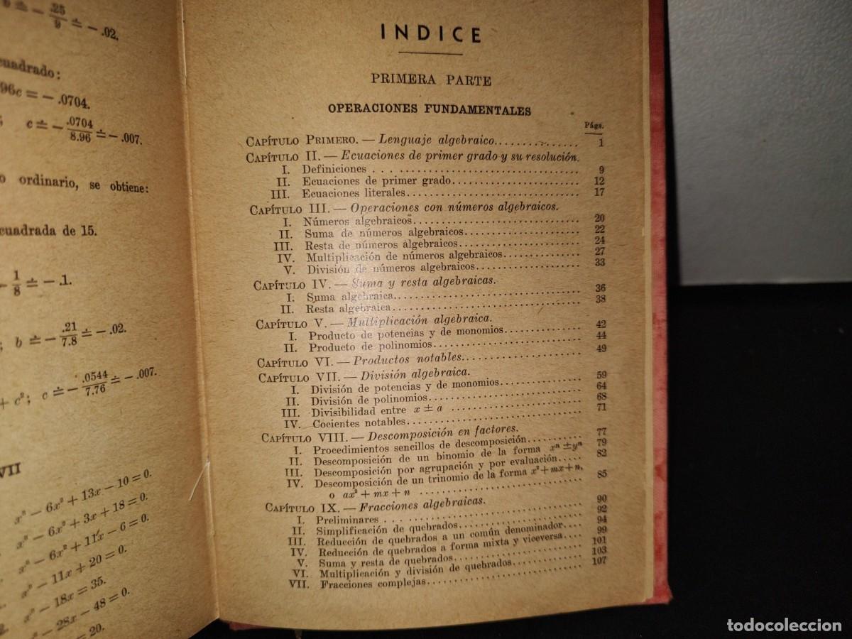 Libros de segunda mano de ciencias: 152- CURSO DE &Aacute;LGEBRA - A. ANFOSSI - EDITORIAL PROGRESO 1943 - Foto 7
