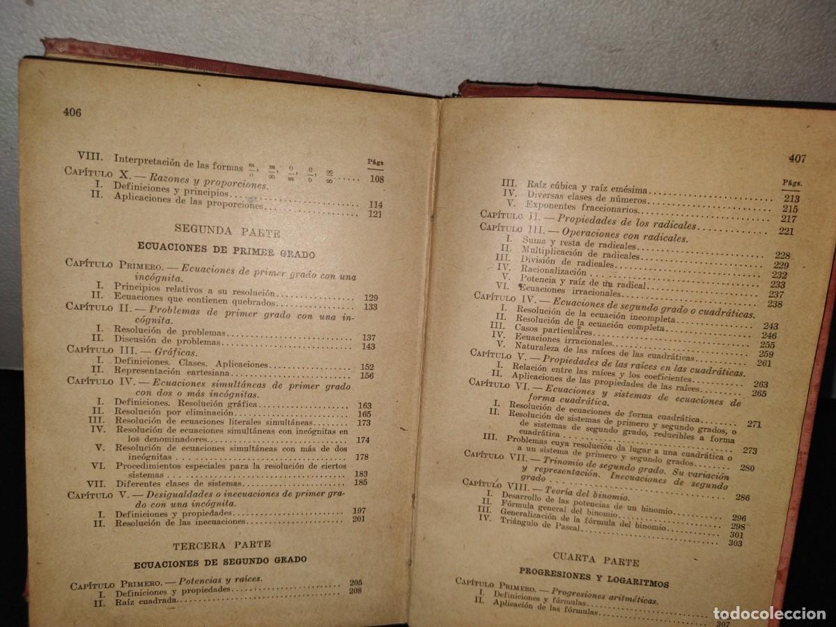 Libros de segunda mano de ciencias: 152- CURSO DE &Aacute;LGEBRA - A. ANFOSSI - EDITORIAL PROGRESO 1943 - Foto 8