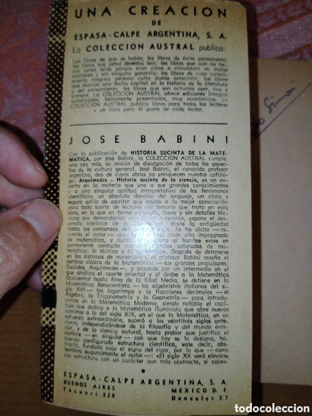 Libros de segunda mano de ciencias: La historia su cinta de la matem&aacute;tica. Jos&eacute; babini - Foto 2