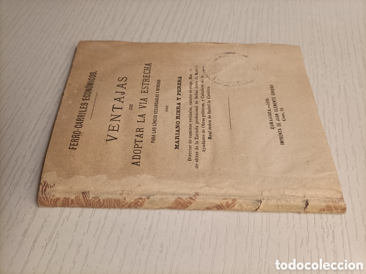 Libri di seconda mano: Ventajas de adoptar la v&iacute;a estrecha. Mariano Riera y perera. Ferro carriles econ&oacute;micos. trenes