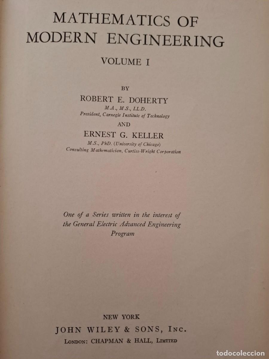 Libros de segunda mano de ciencias: mathematics of modern engineering volume 1 Robert E Doherty Ernest G Keller - Foto 2