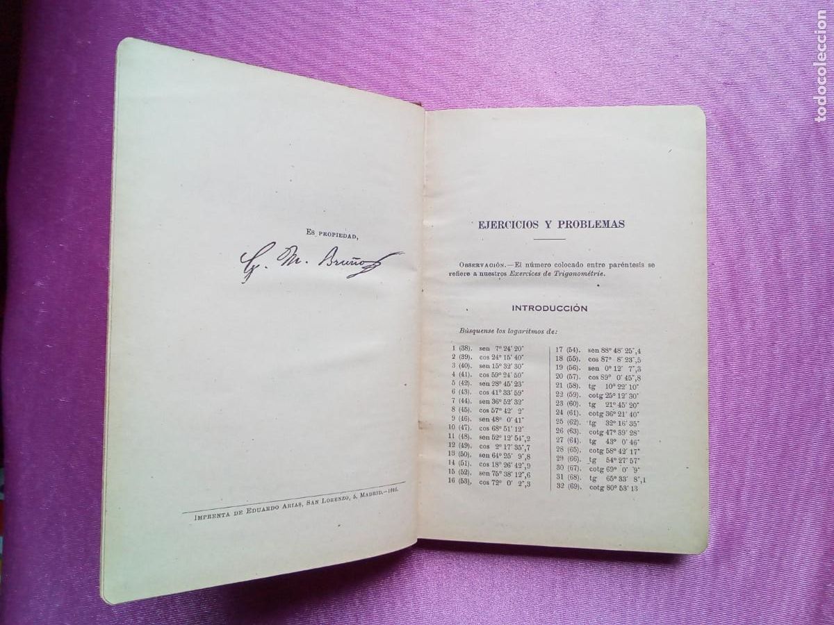 Libros de segunda mano de ciencias: EJERCICIOS Y PROBLEMAS DE TRIGONOMETRIA.BRU&Ntilde;OE/1/1/1 - Foto 2