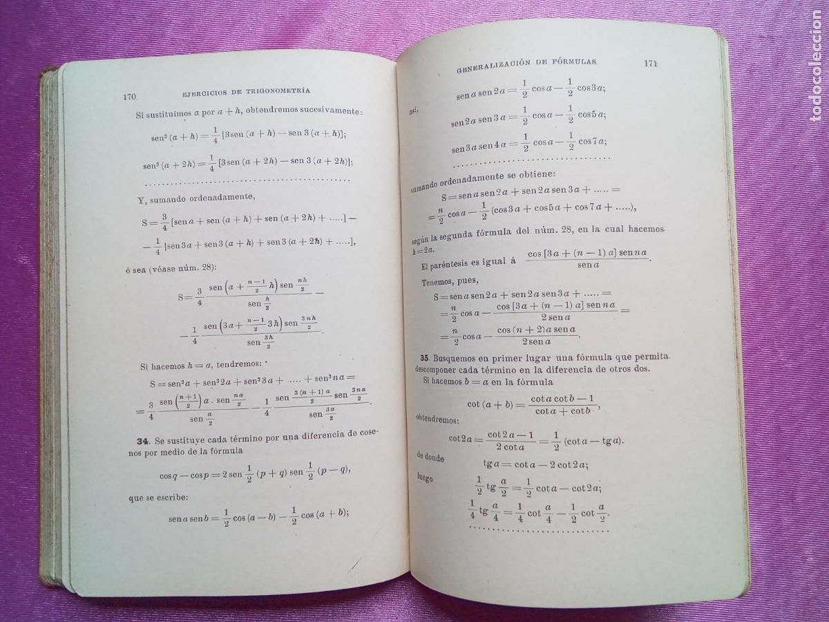 Libros de segunda mano de ciencias: EJERCICIOS Y PROBLEMAS DE TRIGONOMETRIA.BRU&Ntilde;OE/1/1/1 - Foto 4