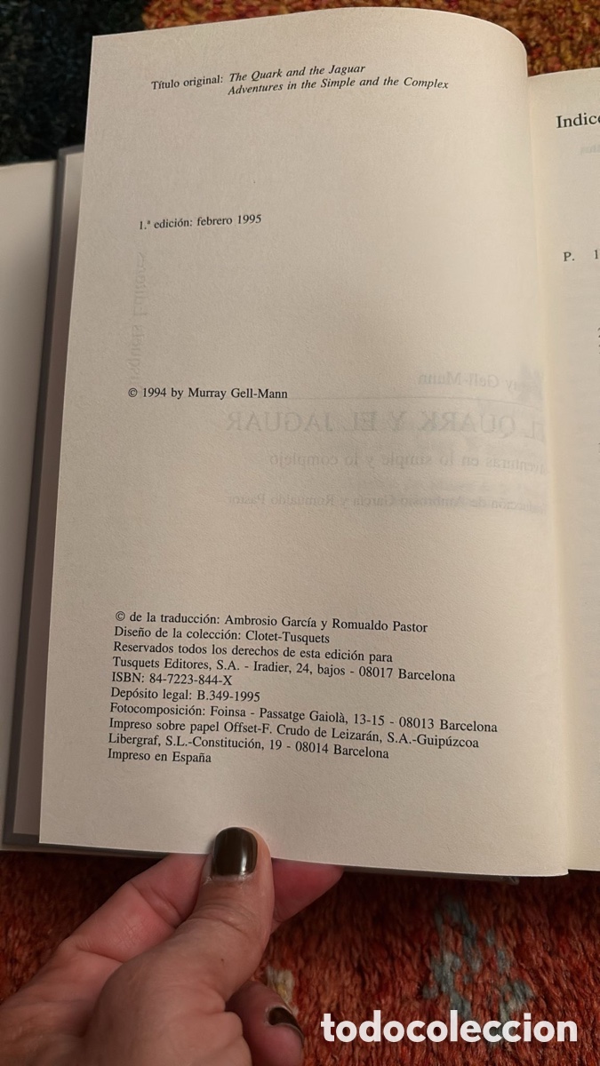 Libros de segunda mano: EL QUARK Y EL JAGUAR. Murray Gell. Mann - Foto 4