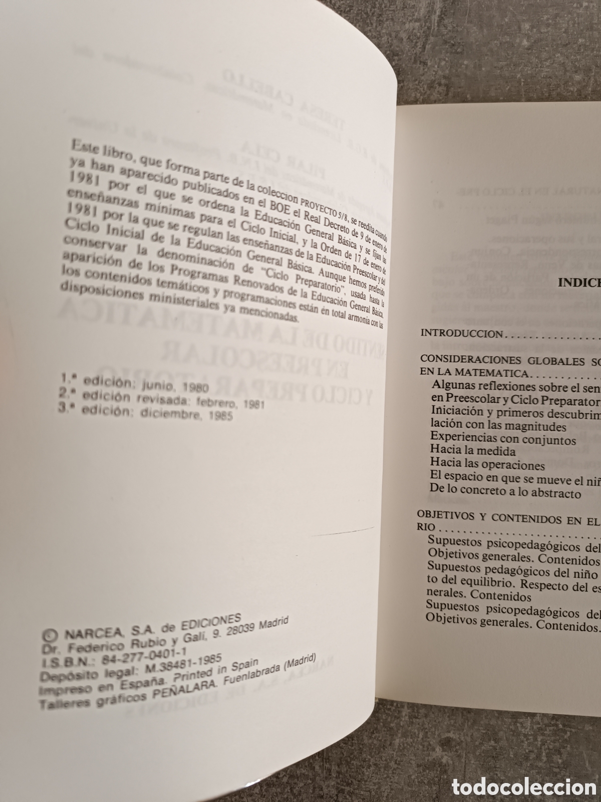 Libros de segunda mano de ciencias: Sentido de la matem&aacute;tica en preescolar. Cabello y Cela - Foto 4