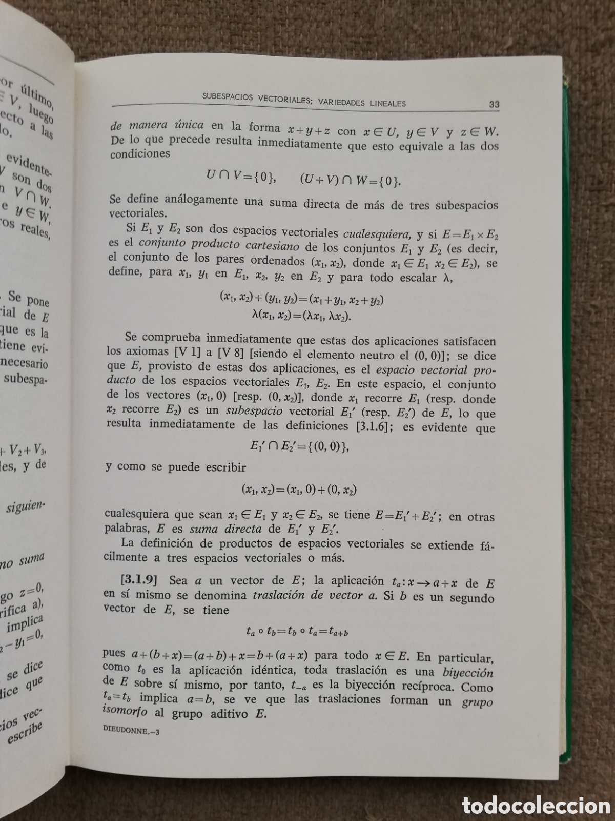Libros de segunda mano de ciencias: &Aacute;lgebra lineal y geometr&iacute;a elemental, de Jean Dieudonn&eacute; - Foto 4