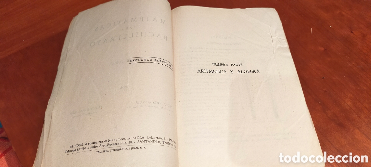 Libros de segunda mano de ciencias: MATEM&Aacute;TICAS TERCER CURSO DE BACHILLERATO (PLAN DE 1953) - Foto 6