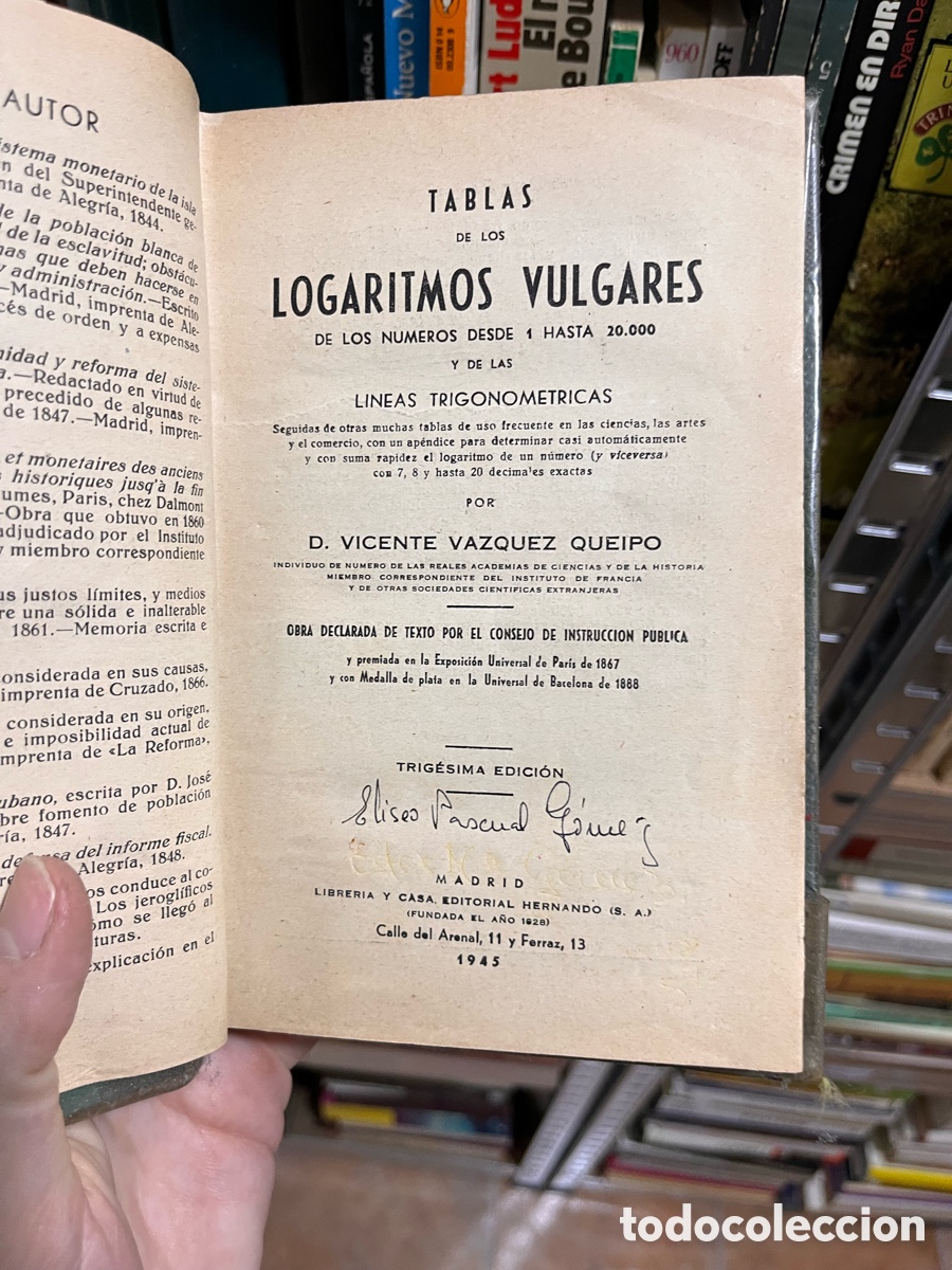 Libros de segunda mano de ciencias: Blas26B TABLAS DE LOS LOGARITMOS VULGARES - Foto 3