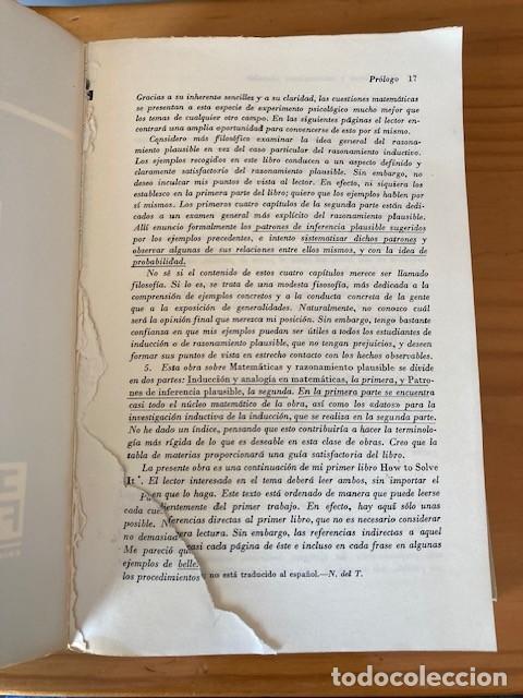 Libros de segunda mano de ciencias: MATEMATICAS Y RAZONAMIENTO PLAUSIBLE, GEORGE POLYA, ESTRUCTURA Y FUNCION-EDITORIAL TECNOS - Foto 2