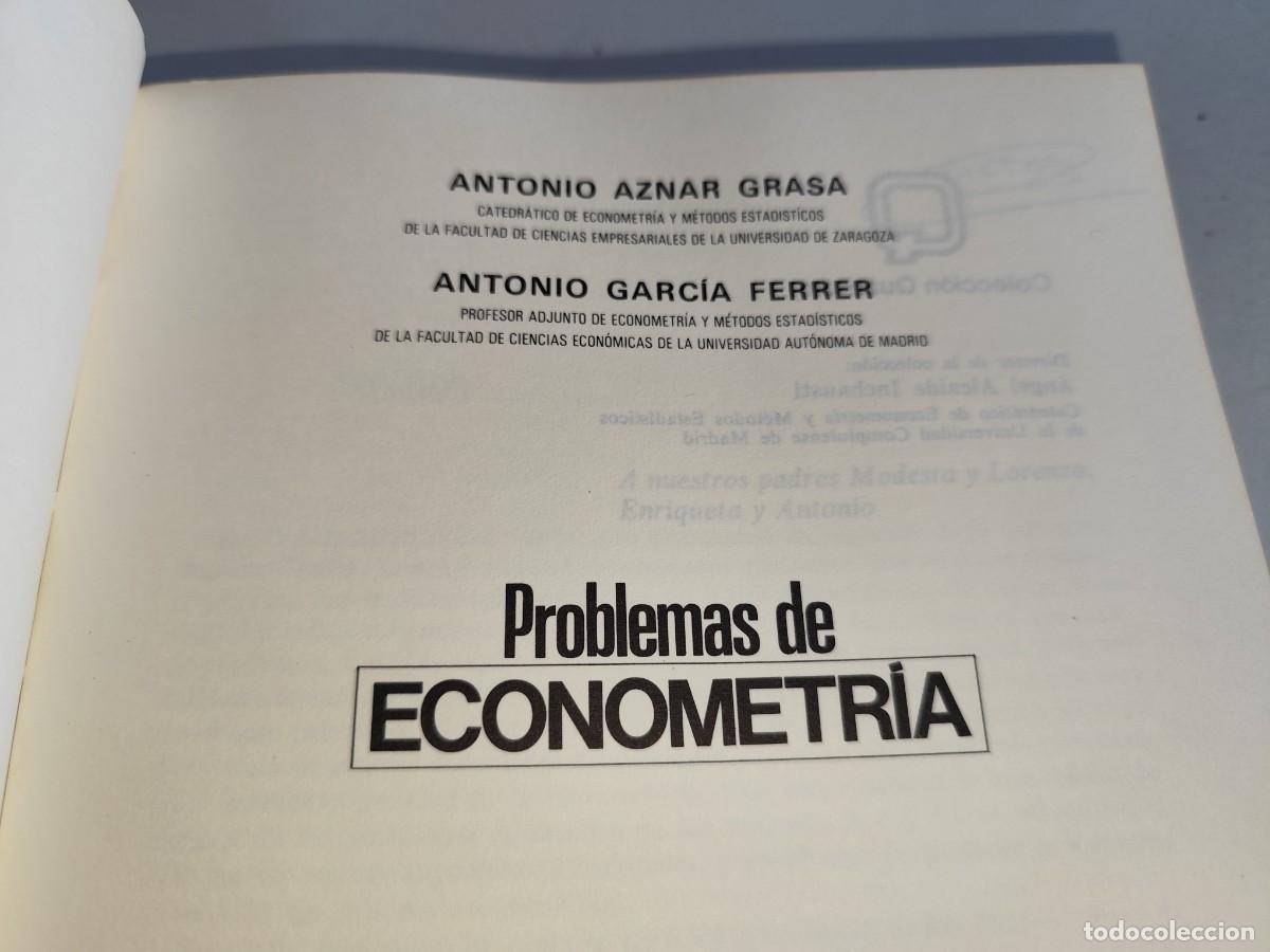 Libros de segunda mano de ciencias: PROBLEMAS DE ECONOMETRIA / VVAA / EVA 264 / PIRAMIDE - Foto 4