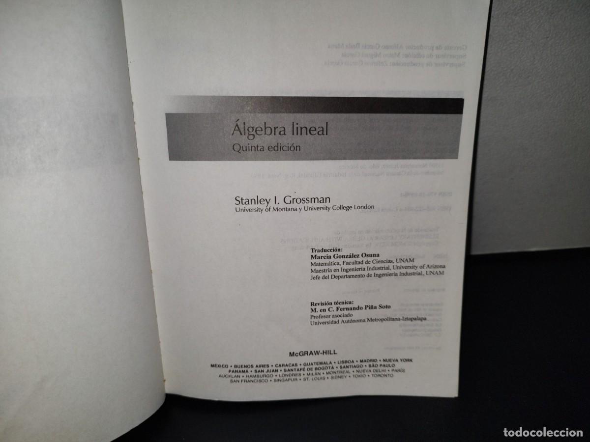 Libros de segunda mano de ciencias: 149- &Aacute;LGEBRA LINEAL - STANLEY I. GROSSMAN - MCGRAWHILL - Foto 5