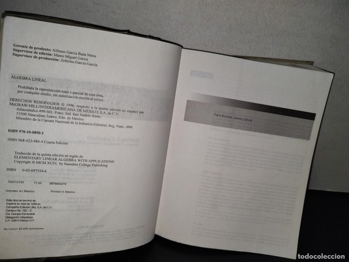 Libros de segunda mano de ciencias: 149- &Aacute;LGEBRA LINEAL - STANLEY I. GROSSMAN - MCGRAWHILL - Foto 6