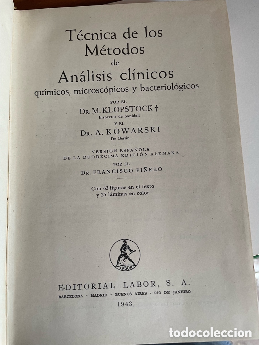Libros de segunda mano de ciencias: T&eacute;cnica de los m&eacute;todos de an&aacute;lisis cl&iacute;nicos - Foto 2