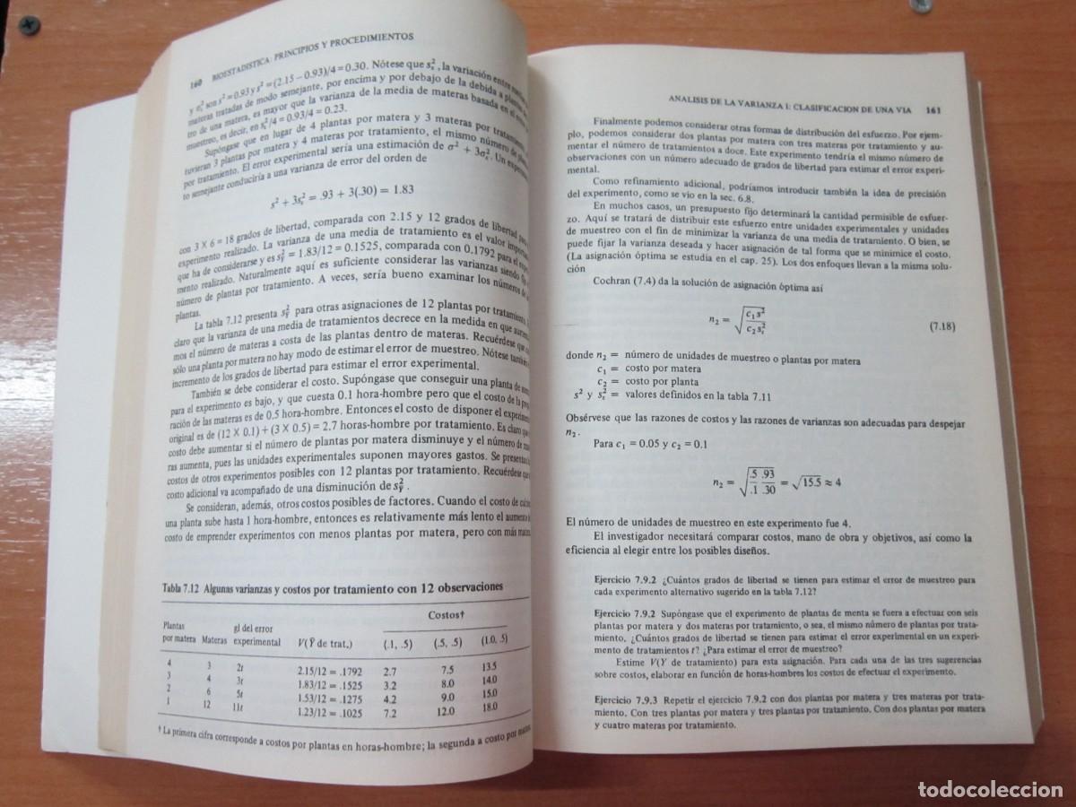 Libros de segunda mano de ciencias: Bioestad&iacute;stica: principios y procedimientos, de Robert G. D. Steel - Foto 3