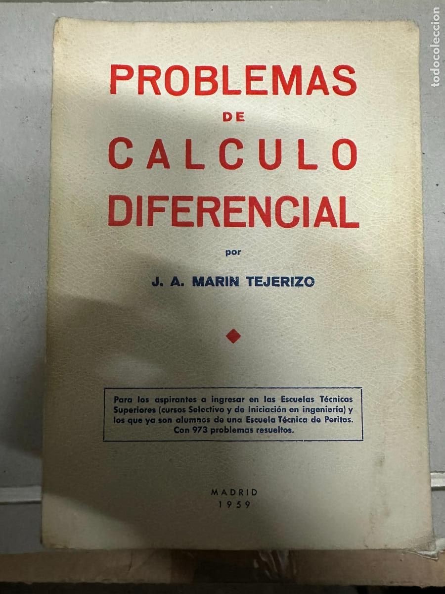 Libros de segunda mano de ciencias: PROBLEMAS DE C&Aacute;LCULO DIFERENCIAL. MAR&Iacute;N TEJERIZO, J. - Foto 1