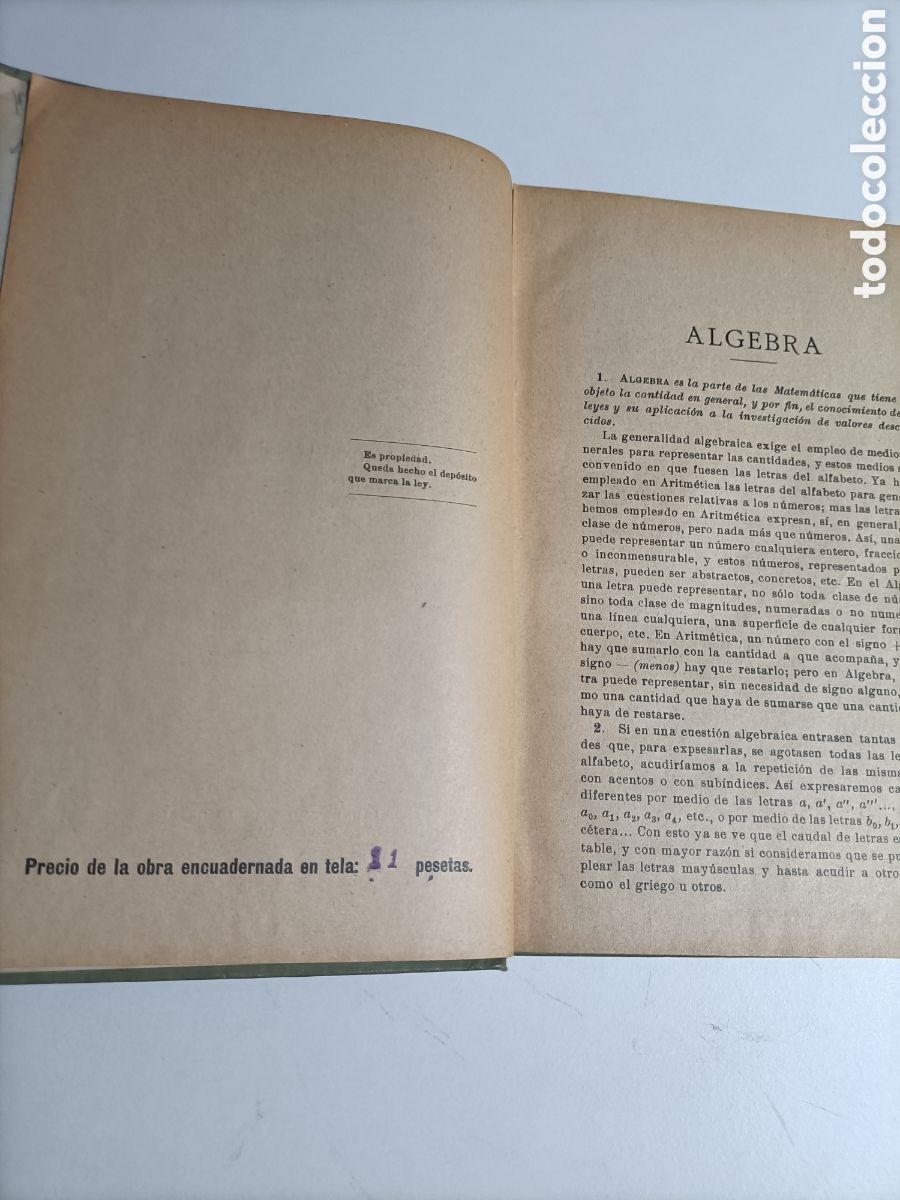 Libros de segunda mano de ciencias: Curso de &aacute;lgebra. Antonio Llardent y Esmet. 1928. Elementos de matem&aacute;ticas - Foto 10