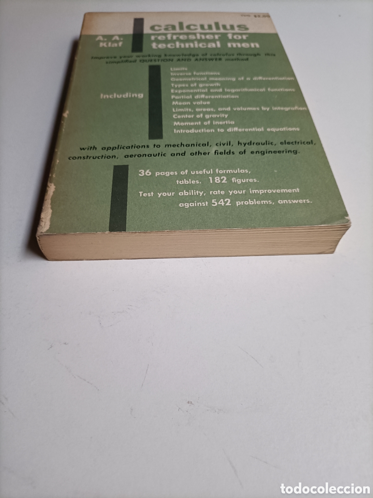 Libros de segunda mano de ciencias: C&aacute;lculus refresher for technical men A A Klaf . Texto en ingl&eacute;s c&aacute;lculos repaso para t&eacute;cnicos. - Foto 3