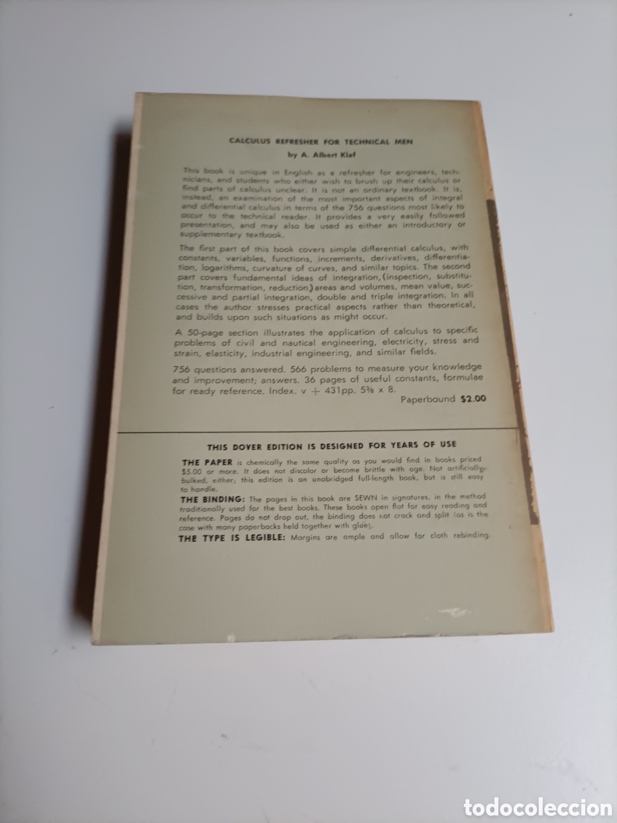 Libros de segunda mano de ciencias: C&aacute;lculus refresher for technical men A A Klaf . Texto en ingl&eacute;s c&aacute;lculos repaso para t&eacute;cnicos. - Foto 6