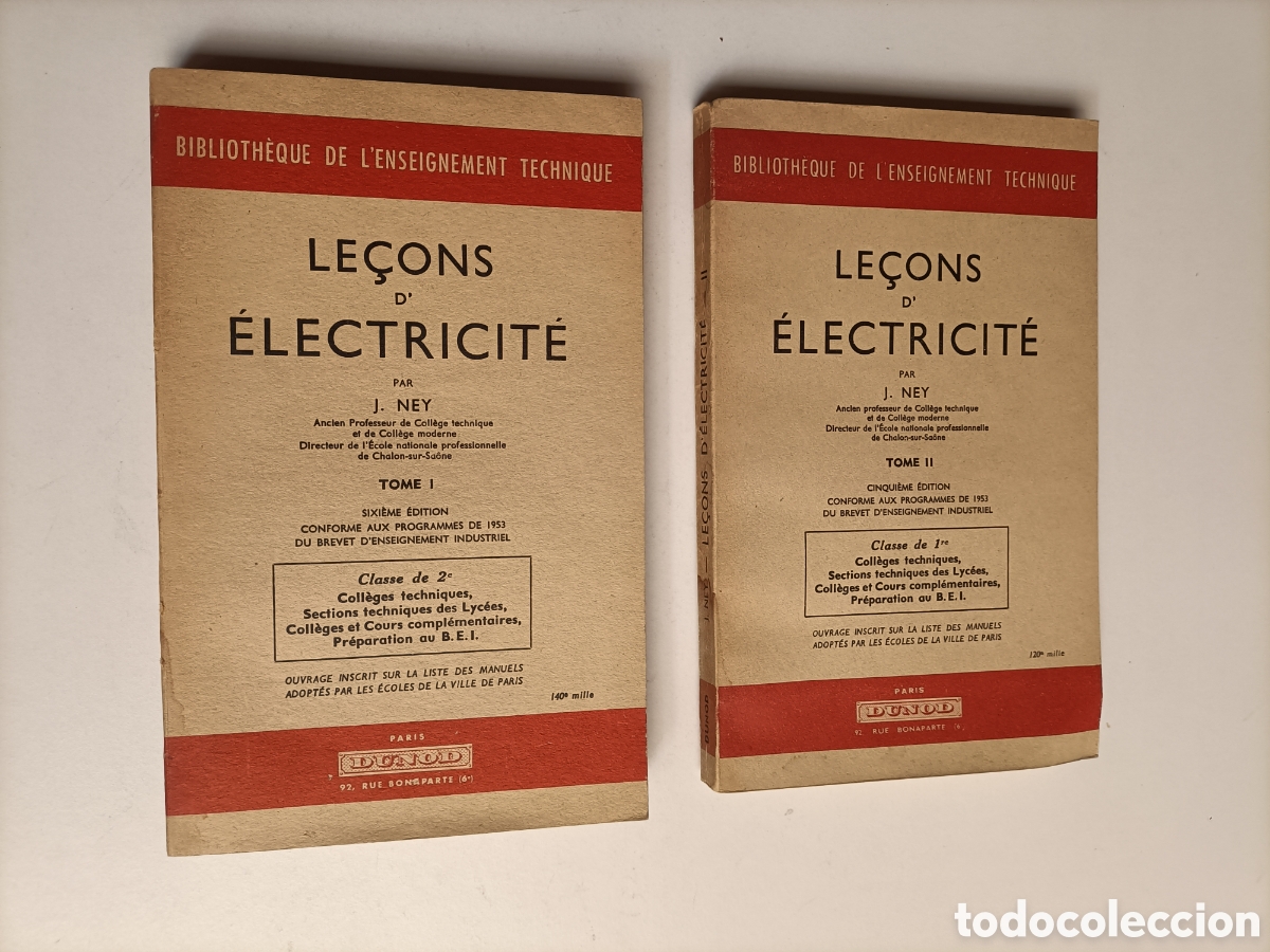 Gebrauchte B&uuml;cher der Wissenschaften: BI. Lecons d electricite par J. Ney 2 tome 1957.. edici&oacute;n en franc&eacute;s lecciones electricidad cienc