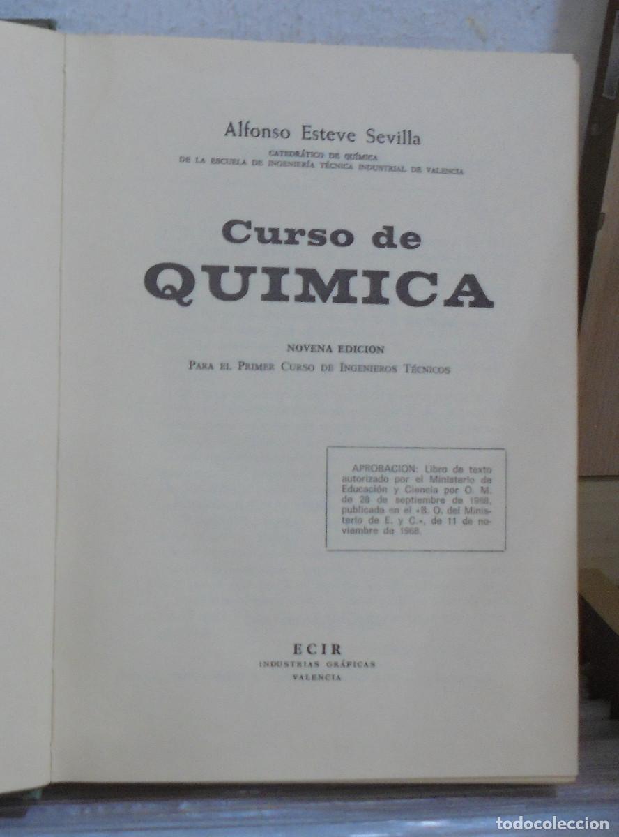 Libros de segunda mano de ciencias: Curso de qu&iacute;mica. Alfonso Esteve Sevilla - Foto 2
