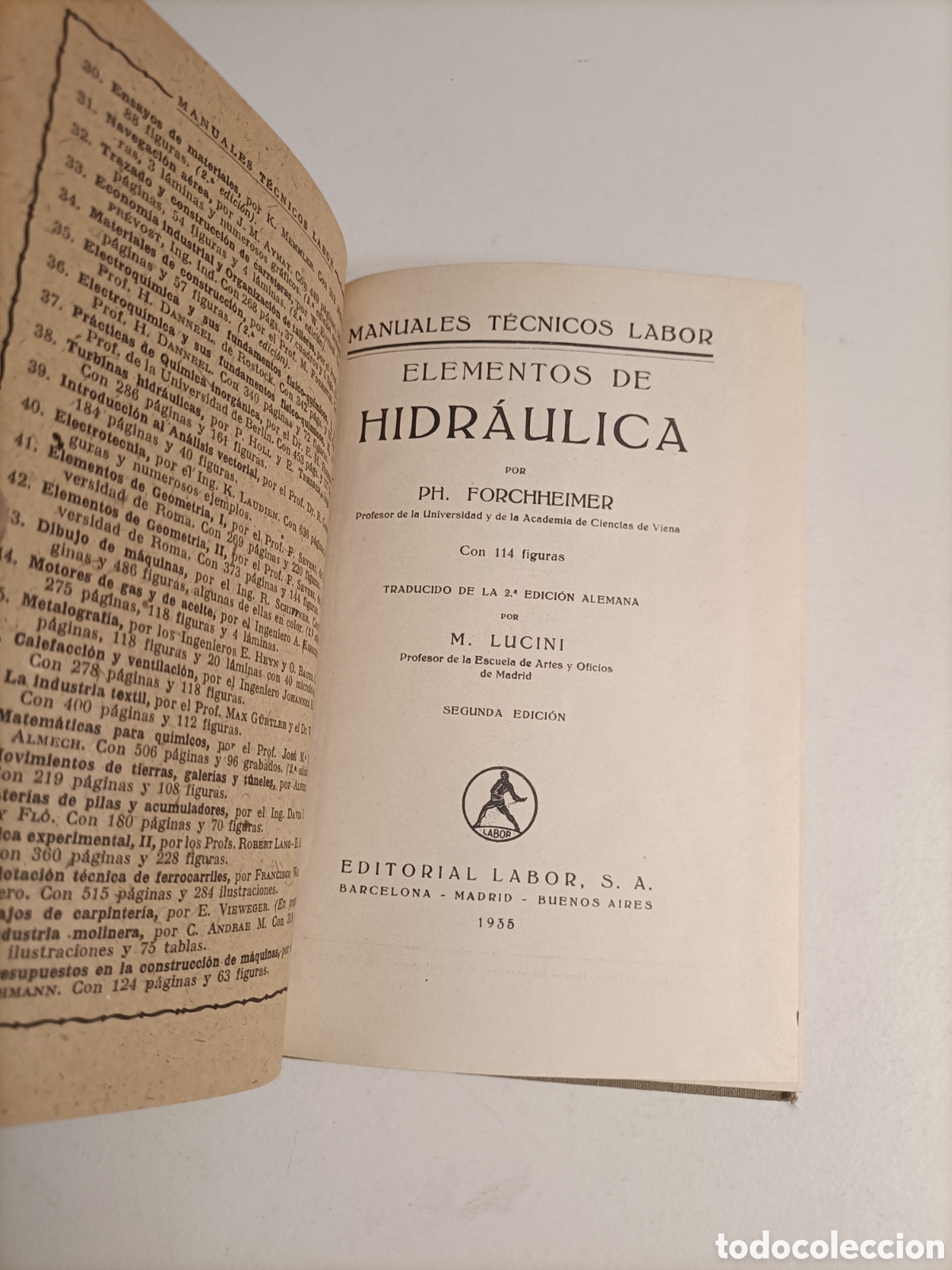Libros de segunda mano de ciencias: Elementos de hidr&aacute;ulica PH. Forchheimer. Editorial labor-1955 - Foto 7