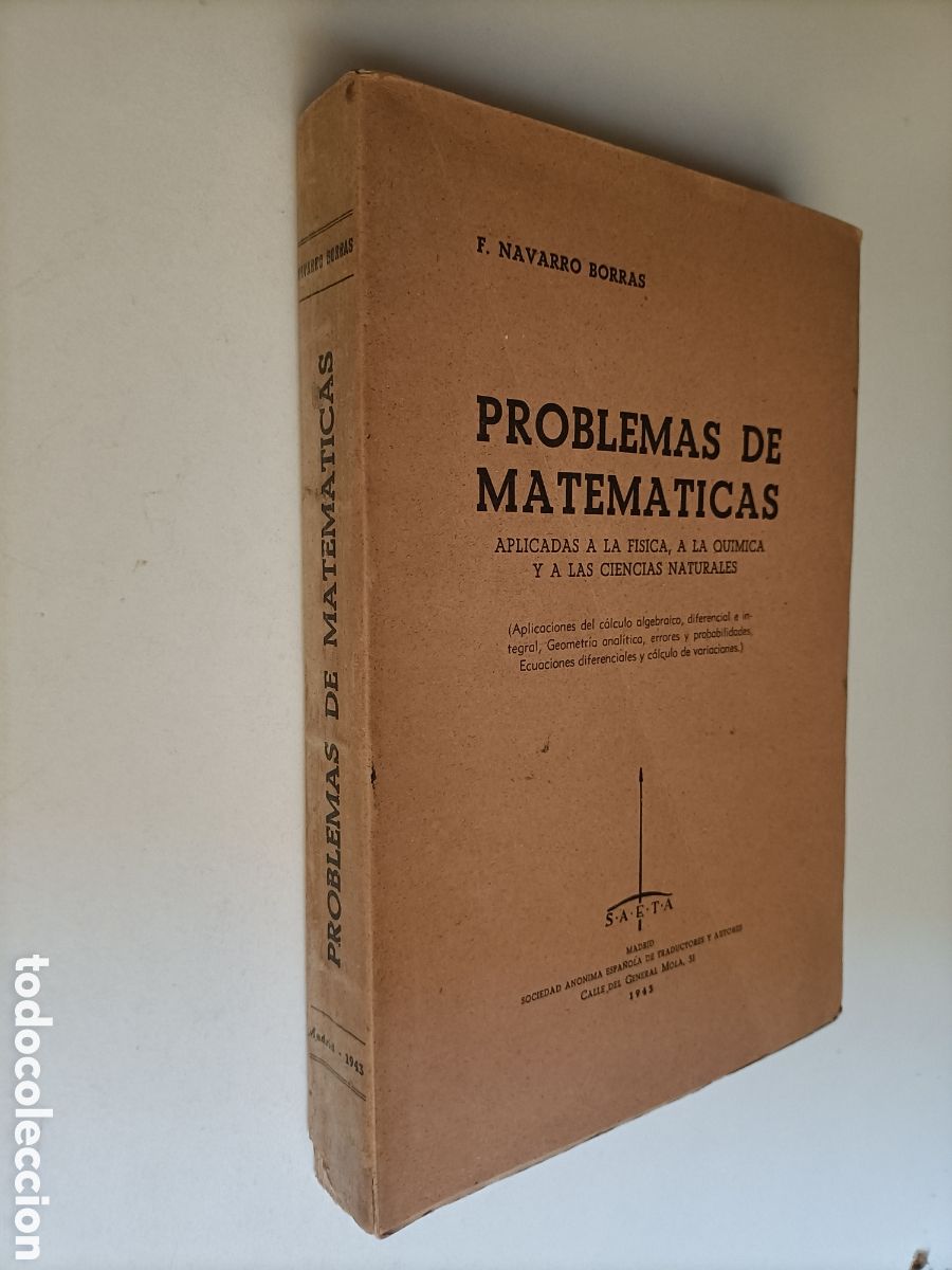 Second hand books of Sciences: IB. Problemas de matem&aacute;ticas. Aplicadas a la f&iacute;sica a la qu&iacute;mica las ciencias naturales Navarro Borr