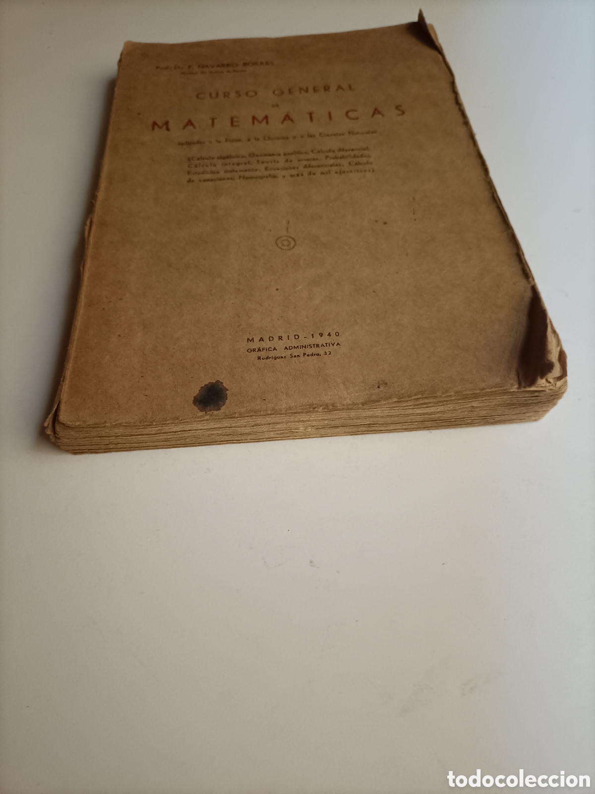 Libros de segunda mano de ciencias: BI. Curso general de matem&aacute;ticas. Navarro Borr&aacute;s 1940 - Foto 3