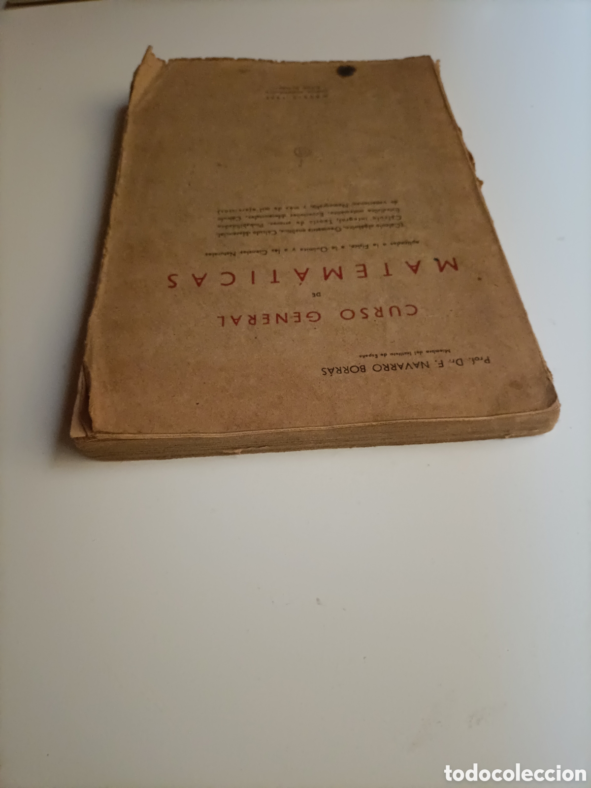 Libros de segunda mano de ciencias: BI. Curso general de matem&aacute;ticas. Navarro Borr&aacute;s 1940 - Foto 5