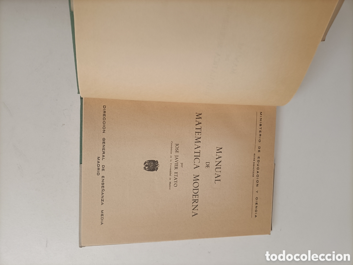 Libros de segunda mano de ciencias: BI. Manual de matem&aacute;tica moderna Javier Etayo Miqueo. - Foto 7