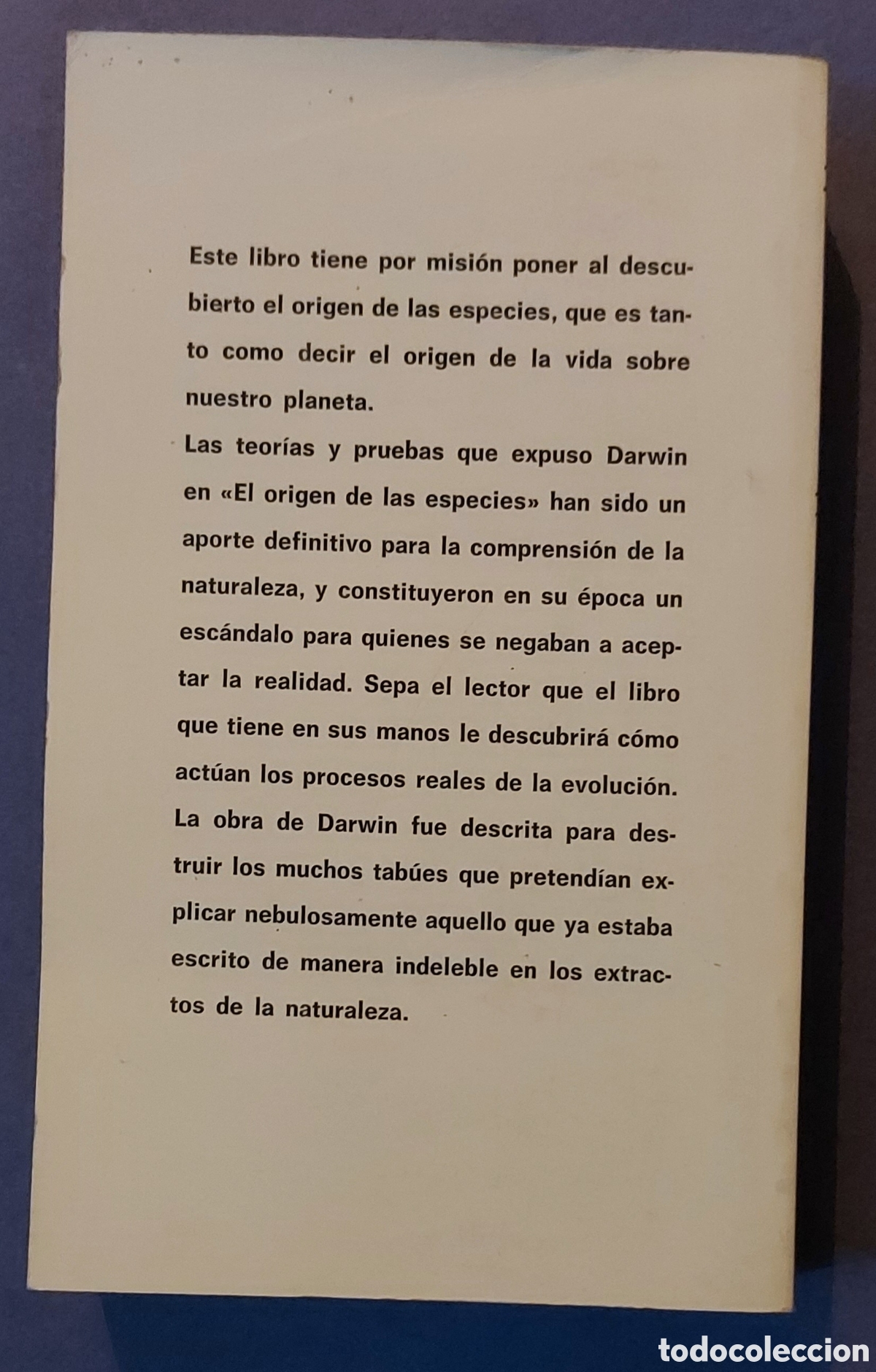 Libros de segunda mano: El origen de las especies de Darwin, 1987. Biblioteca EDAF de Bolsillo 38 - Foto 2