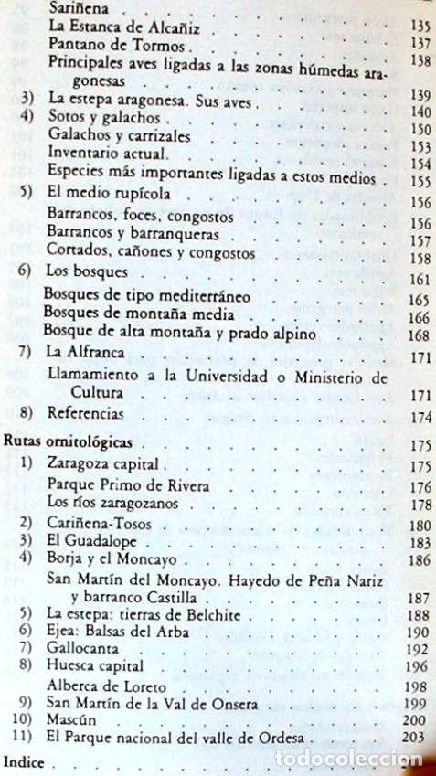 Libros de segunda mano: FAUNA DE ARAG&Oacute;N / LAS AVES - ADOLFO ARAGUES Y JAVIER LUCIENTES - VER INDICES - Foto 4
