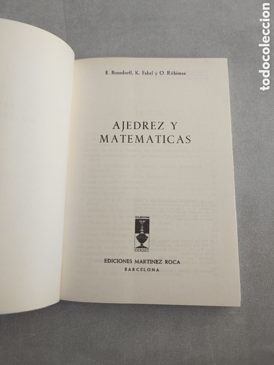 Libros de segunda mano de ciencias: Ajedrez y matem&aacute;ticas - Bonsdorff, Fabel, Riihimaa - Foto 3