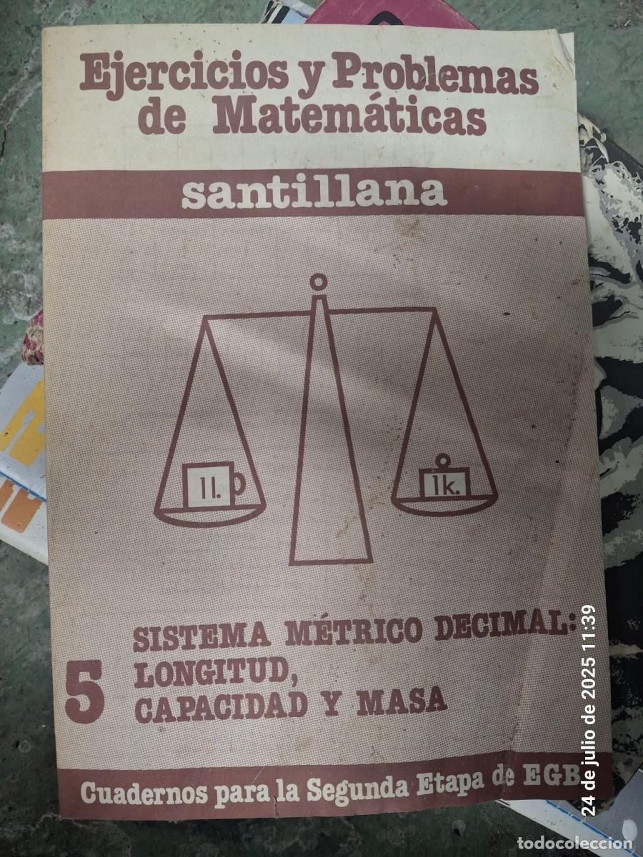 Libros de segunda mano de ciencias: Antiguo libro ejercicios y problemas de matem&aacute;ticas Santillana 5 Cuaderos EGB - Foto 1
