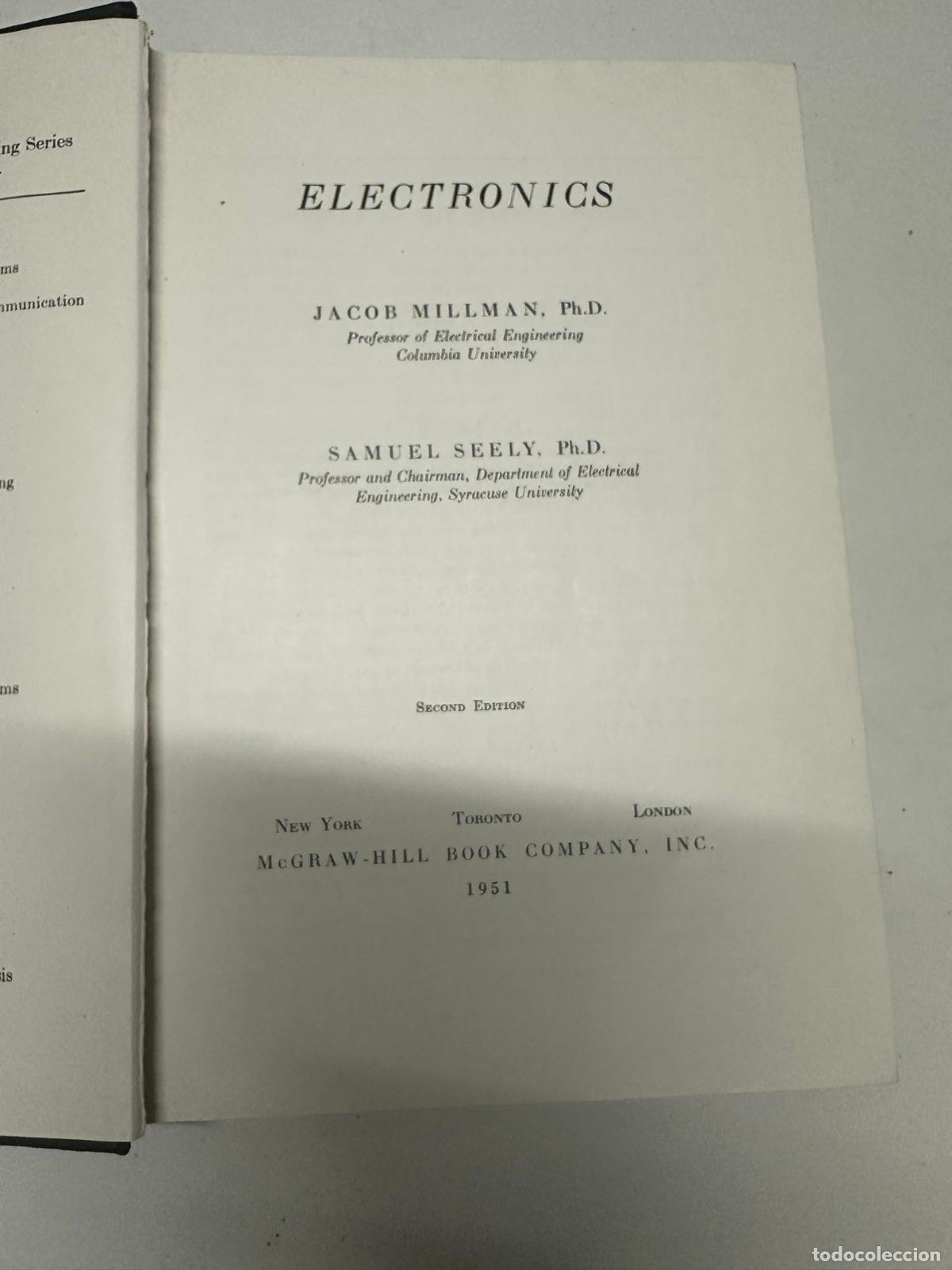 Libros de segunda mano de ciencias: Electronics Millman, J & Seely, S - Foto 3