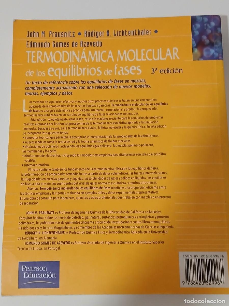 Libros de segunda mano de ciencias: Termodinamica molecular de los equilibrios de fases - Foto 2