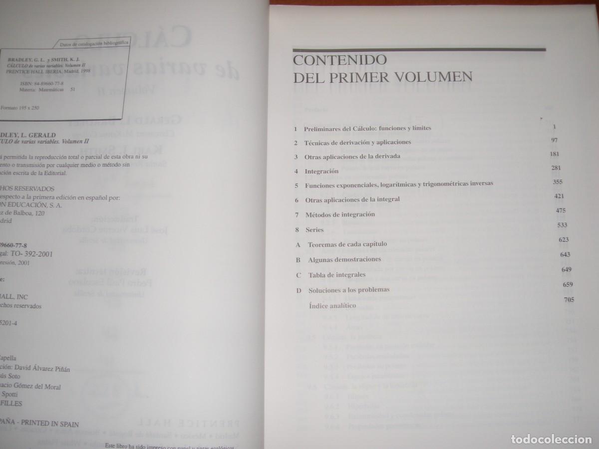 Libros de segunda mano de ciencias: CALCULO DE UNA Y VARIAS VARIABLES DOS TOMOS PRENTICE HALL - Foto 9