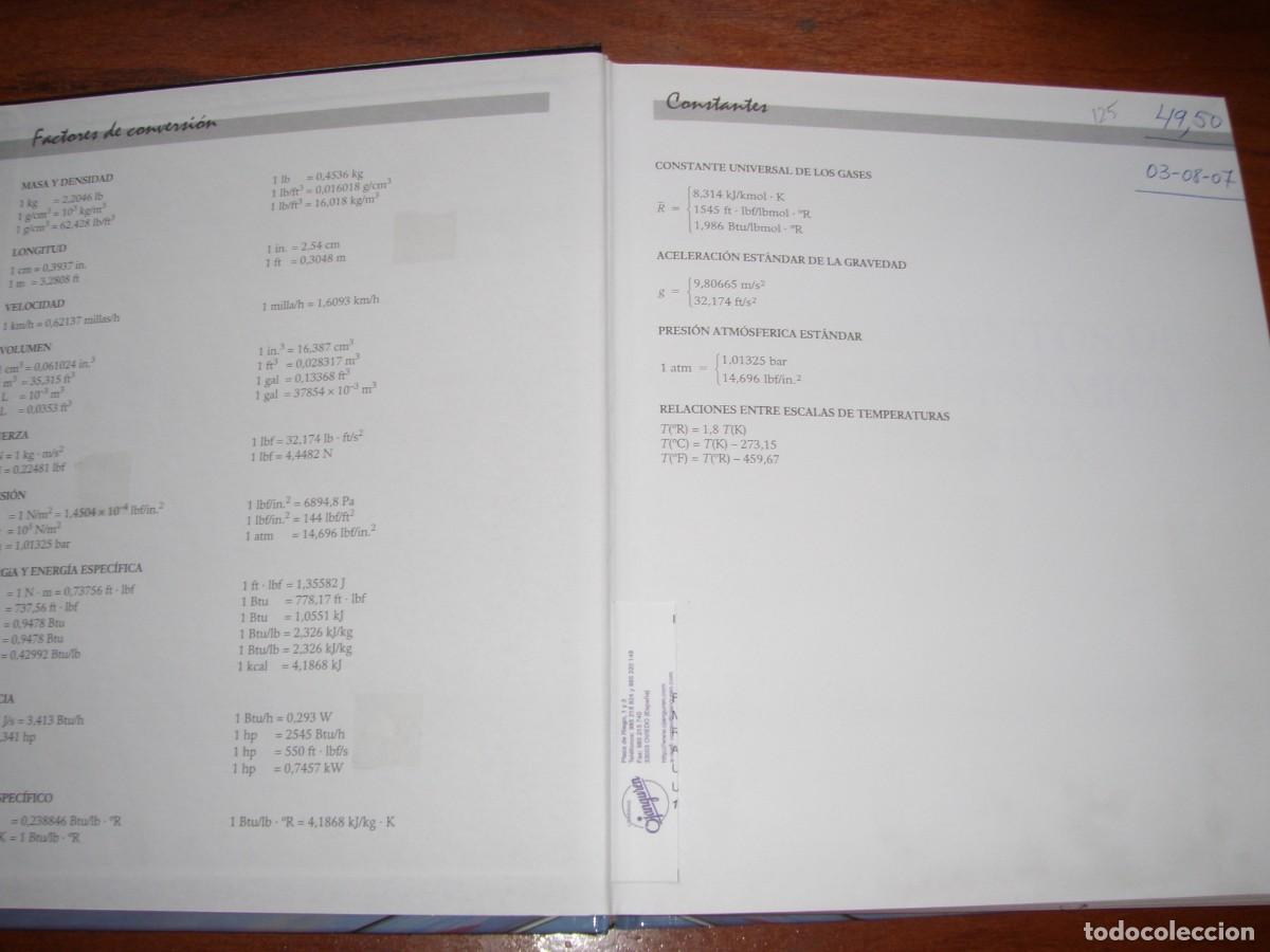 Libros de segunda mano de ciencias: FUNDAMENTOS DE TERMODIN&Aacute;MICA T&Eacute;CNICA MOR&Aacute;N SHAPIRO - Foto 3