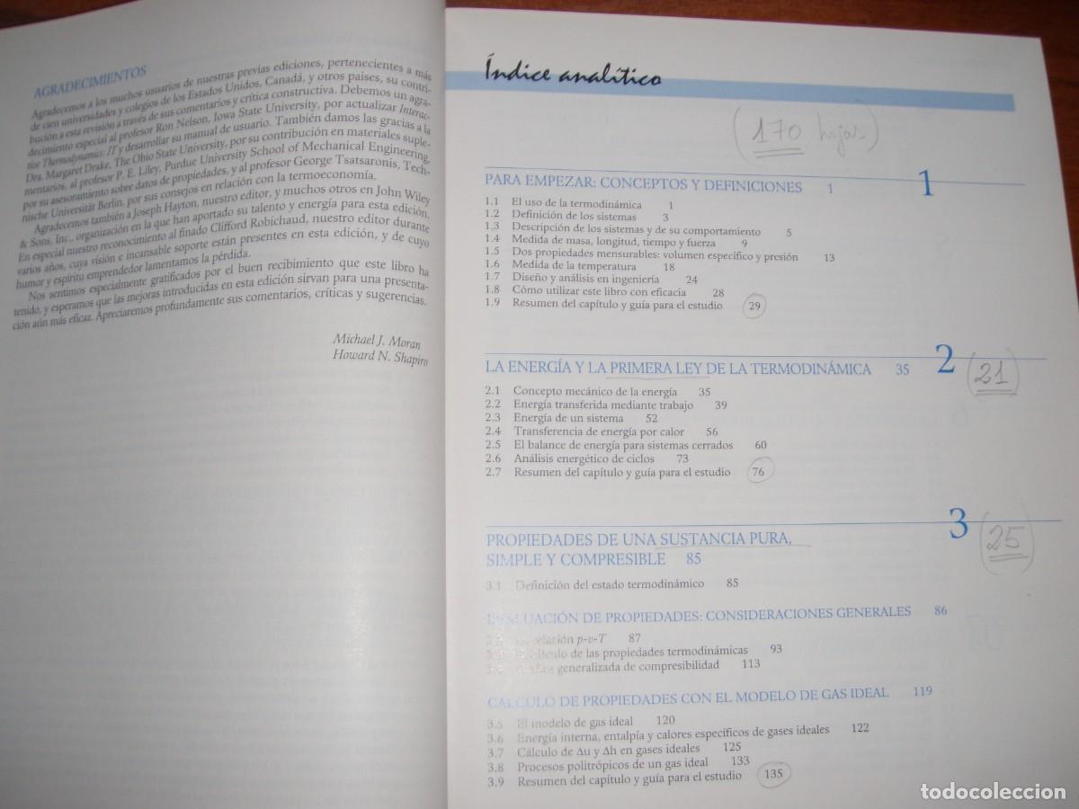 Libros de segunda mano de ciencias: FUNDAMENTOS DE TERMODIN&Aacute;MICA T&Eacute;CNICA MOR&Aacute;N SHAPIRO - Foto 5