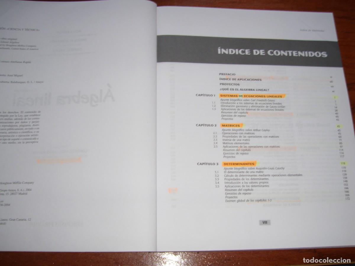 Libros de segunda mano de ciencias: ALGEBRA LINEAL ED PIR&Aacute;MIDE LARSON EDWARDS FALVO - Foto 4