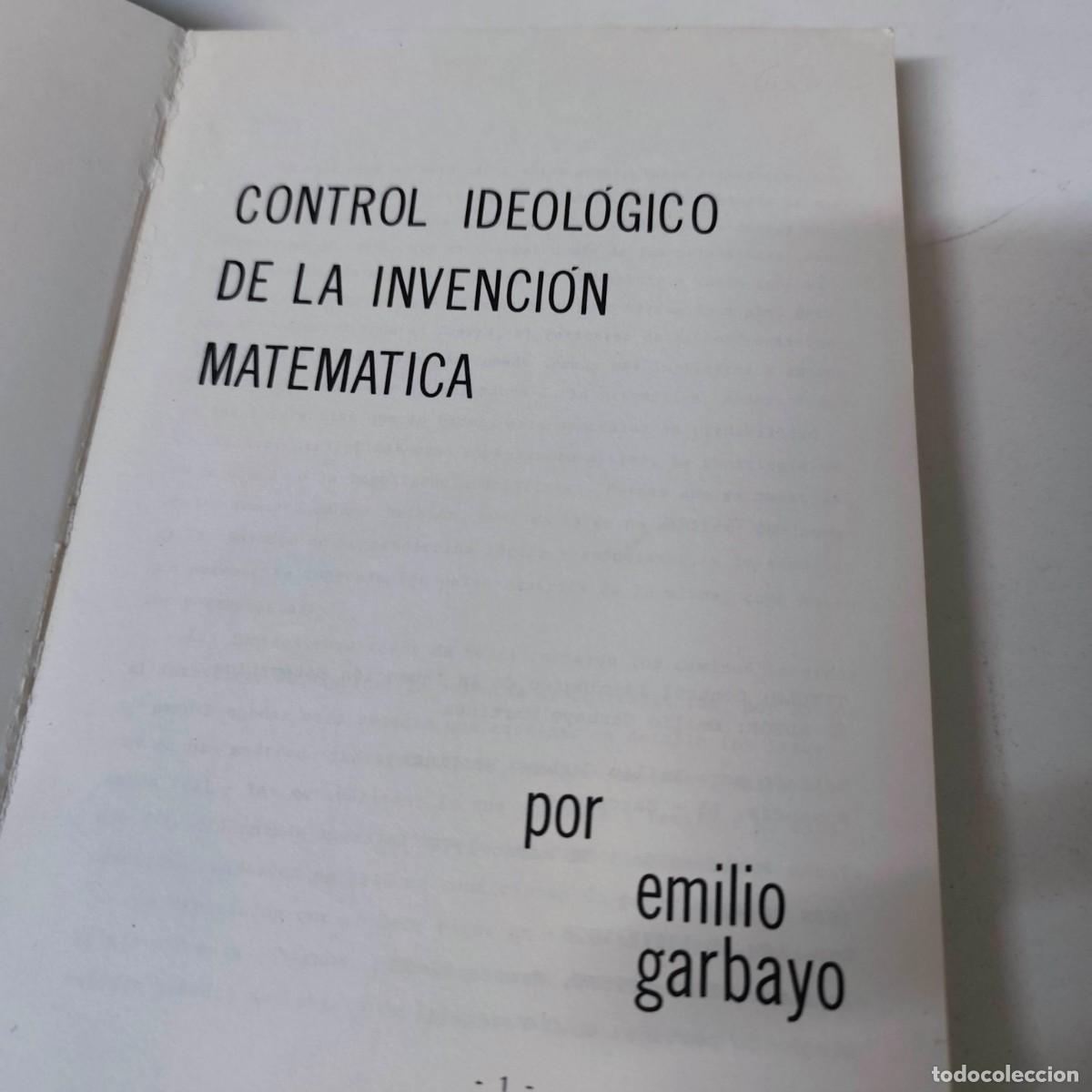 Libros de segunda mano de ciencias: control ideologico de la invencion matematica emilio garbayo - Foto 3