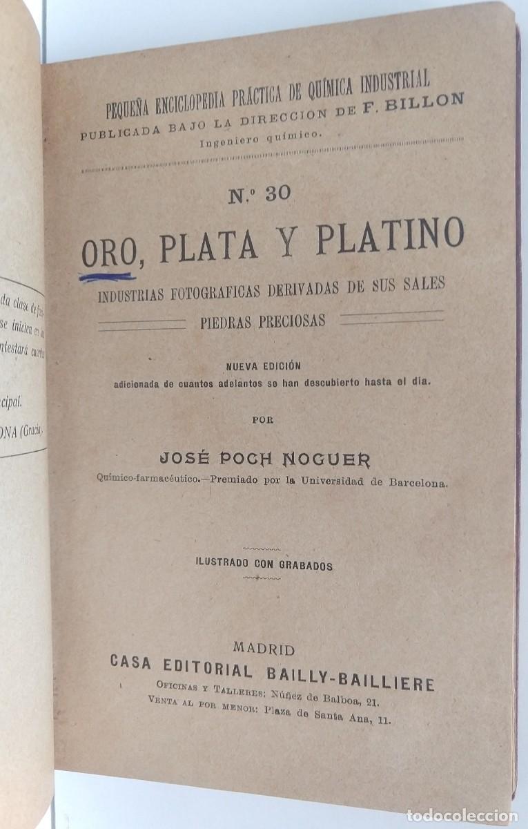 Libros de segunda mano de ciencias: Oro, plata y platino - Jos&eacute; Poch Noguer - Foto 2