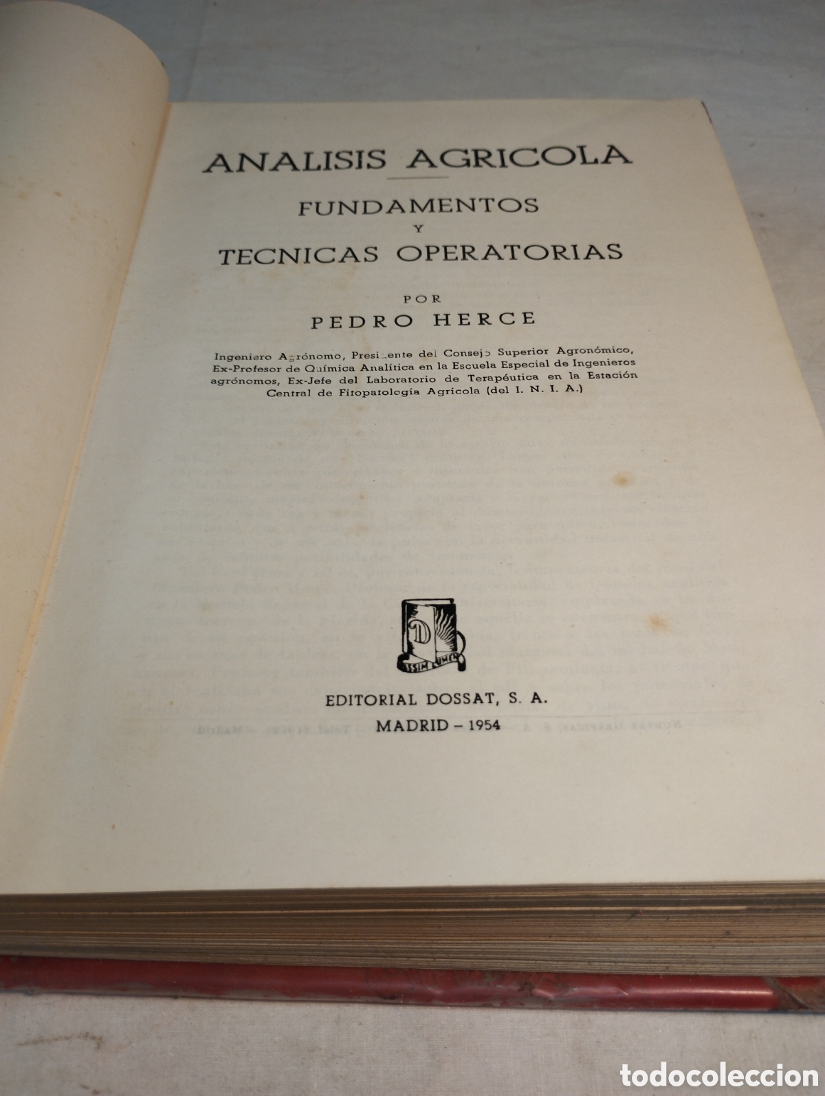 Libros de segunda mano: An&aacute;lisis agr&iacute;cola. Pedro Herce, 1954 - Foto 2