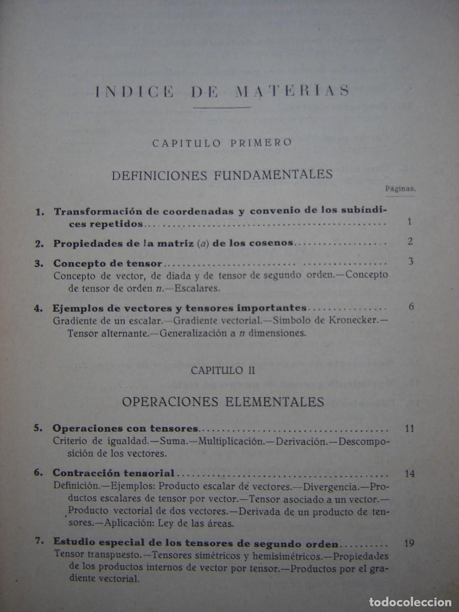 Libros de segunda mano de ciencias: LOS TENSORES CARTESIANOS RECTANGULARES. FRANCISCO MORAN. - Foto 2