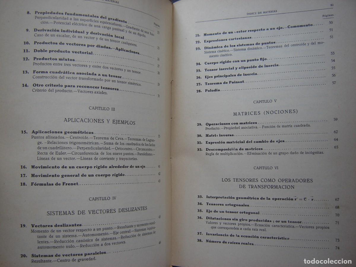 Libros de segunda mano de ciencias: LOS TENSORES CARTESIANOS RECTANGULARES. FRANCISCO MORAN. - Foto 3