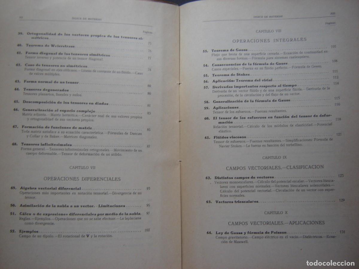 Libros de segunda mano de ciencias: LOS TENSORES CARTESIANOS RECTANGULARES. FRANCISCO MORAN. - Foto 4